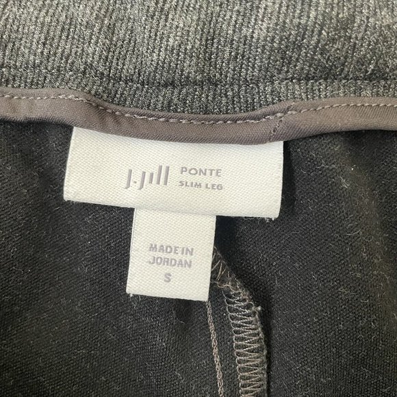 J. Jill Ponte Slim Leg Pants Womens Small Grey Stretch Pockets Casual 26” Inseam - Picture 4 of 11
